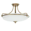 Designerlampen|Jugendstil Lampen*Elstead Deckenleuchte ASPERO Messing Creme 4xE27 Lampe