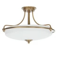 Designerlampen|Jugendstil Lampen*Elstead Deckenleuchte ASPERO Messing Creme 4xE27 Lampe