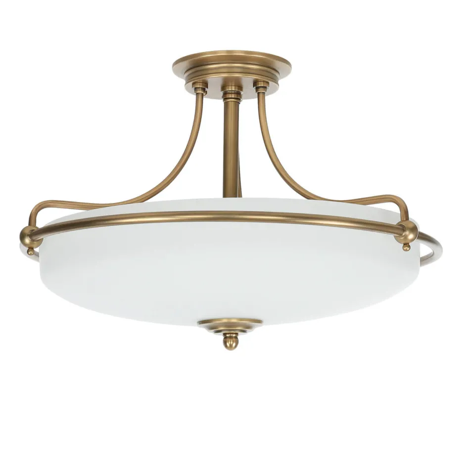 Designerlampen|Jugendstil Lampen*Elstead Deckenleuchte ASPERO Messing Creme 4xE27 Lampe