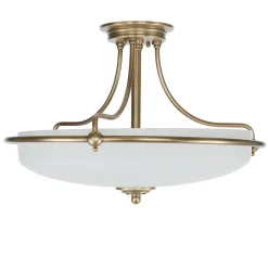 Designerlampen|Jugendstil Lampen*Elstead Deckenleuchte ASPERO Messing Creme 4xE27 Lampe