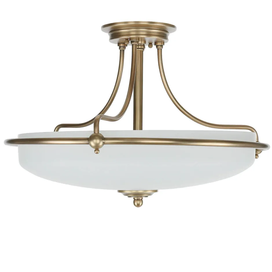 Designerlampen|Jugendstil Lampen*Elstead Deckenleuchte ASPERO Messing Creme 4xE27 Lampe