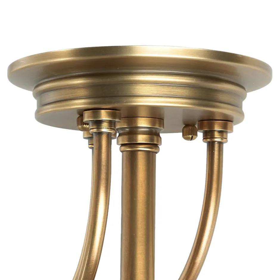 Designerlampen|Jugendstil Lampen*Elstead Deckenleuchte ASPERO Messing Creme 4xE27 Lampe