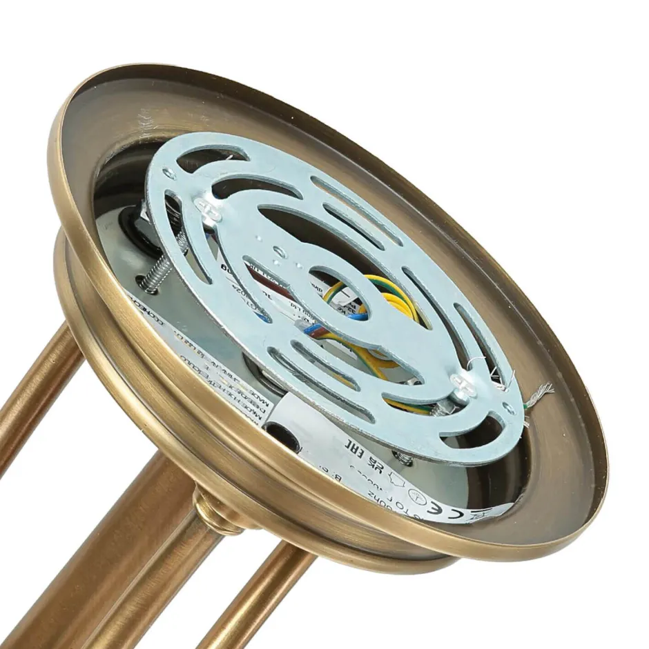 Designerlampen|Jugendstil Lampen*Elstead Deckenleuchte ASPERO Messing Creme 4xE27 Lampe