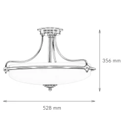 Designerlampen|Jugendstil Lampen*Elstead Deckenleuchte ASPERO Messing Creme 4xE27 Lampe