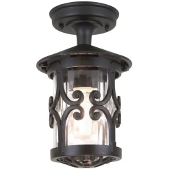 Vintage Lampen|Rustikale Lampen*Elstead Deckenleuchte Außen Schwarz Rustikal IP23 Terrasse