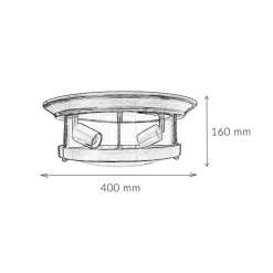 Easylight Deckenleuchte Bad IP44 E27 Ø 40 cm rund Glas Metall< Deckenleuchten|Flurlampen