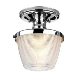 Elstead Deckenleuchte Bad IP44 E27 in Chrom Klar Jugendstil< Deckenleuchten|Flurlampen