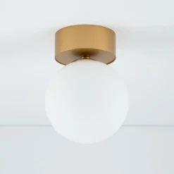 Deckenleuchten|Flurlampen*Nowodvorski Deckenleuchte Bad Kugel Ø 12 cm G9 in Gold matt Weiß rund