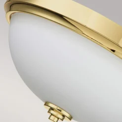 Deckenleuchten|Badezimmer Lampe*Elstead Deckenleuchte Bad rund Ø 33,5 cm IP44 Messing Weiß 2x E27