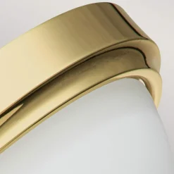 Deckenleuchten|Badezimmer Lampe*Elstead Deckenleuchte Bad rund Ø 33,5 cm IP44 Messing Weiß 2x E27