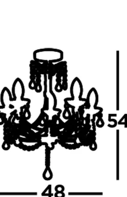 Searchlight Deckenleuchte Badezimmer Ø 48 cm Kristall Metall IP44< Esszimmer Lampen|Glaslampen