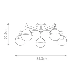 Elstead Deckenleuchte Badezimmer IP44 81,3 cm breit Messing Antik Weiß< Deckenleuchten|Badezimmer Lampe