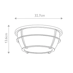 Elstead Deckenleuchte Badezimmer Metall Glas E27 IP44 D: 32,7 cm rund< Deckenleuchten|Badezimmer Lampe