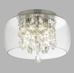 Glaslampen|Kristalllampen*Searchlight Deckenleuchte Badezimmer IP44 D: 28 cm Glas 3x G9