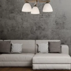 Deckenleuchten|Flurlampen*Lamkur Deckenleuchte BATORY Holz 3-flmg Modern Wohnzimmer