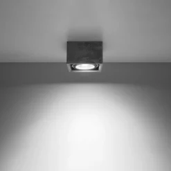 Sollux Deckenleuchte Beton Grau eckig B: 14 cm klein GU10< Betonlampen|Moderne Lampen