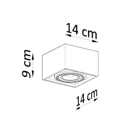 Sollux Deckenleuchte Beton Grau eckig B: 14 cm klein GU10< Betonlampen|Moderne Lampen