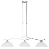 Deckenleuchten|Badezimmer Lampe*Steinhauer Deckenleuchte blendarm Metall Glas in Stahl Weiß 112 cm