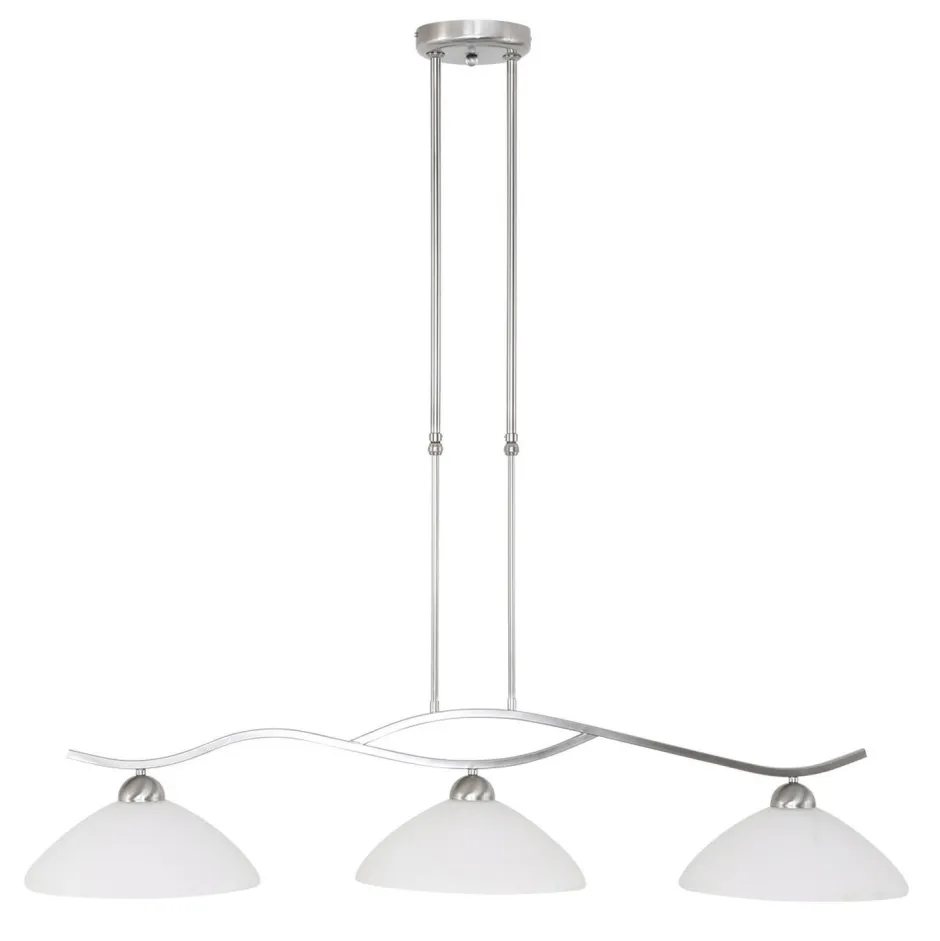 Deckenleuchten|Badezimmer Lampe*Steinhauer Deckenleuchte blendarm Metall Glas in Stahl Weiß 112 cm