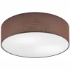 Deckenleuchten|Flurlampen*Lamkur Deckenleuchte Braun Ø 45 cm rund Stoff blendarm für 2x E27