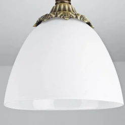 Giovanni Battista Deckenleuchte Bronze Hell Glasschirm Beatrice< Metall Lampen|Messinglampen