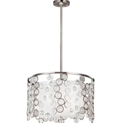 Elstead Deckenleuchte CASTELO in Nickel Glas Seide Lampe< Deckenleuchten|Moderne Lampen