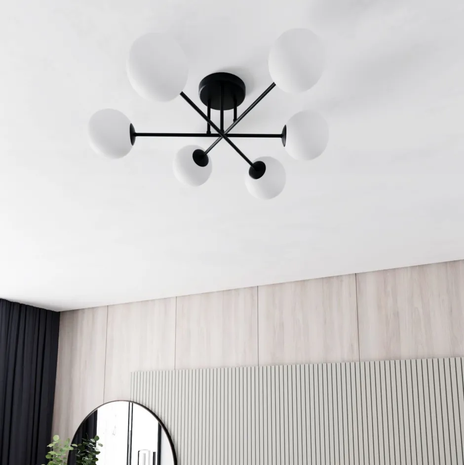 Emibig Deckenleuchte DIONISIA Weiß Schwarz Kugelschirme< Deckenleuchten|Flurlampen