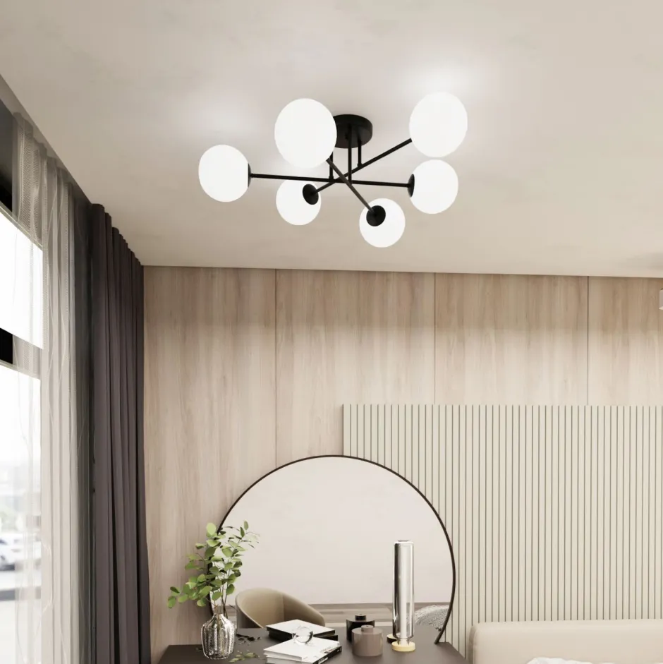 Emibig Deckenleuchte DIONISIA Weiß Schwarz Kugelschirme< Deckenleuchten|Flurlampen