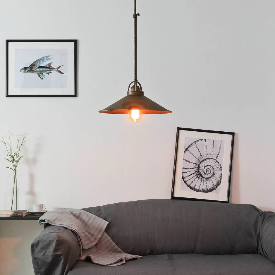 Giovanni Battista Deckenleuchte echtes Messing in Bronze Antik< Deckenleuchten|Schlafzimmer Lampen