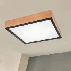 Lamkur Deckenleuchte eckig B: 48 cm Holz Metall für 4x E27< Deckenleuchten|Esszimmer Lampen