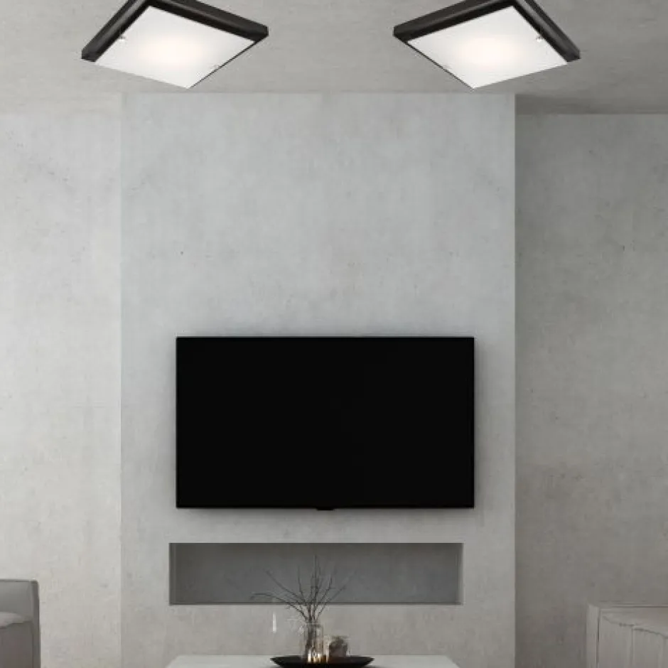 Lamkur Deckenleuchte Esszimmer Braun Holz quadratisch< Deckenleuchten|Flurlampen