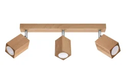 Sollux Deckenleuchte 3-flammig 45 cm lang Holz GU10 BASILEA< Holzlampen|Moderne Lampen