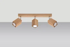 Sollux Deckenleuchte 3-flammig 45 cm lang Holz GU10 BASILEA< Holzlampen|Moderne Lampen