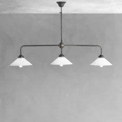 Giovanni Battista Deckenleuchte 3-flammig B: 114,5 cm Glas Messing E27< Glaslampen|Messinglampen