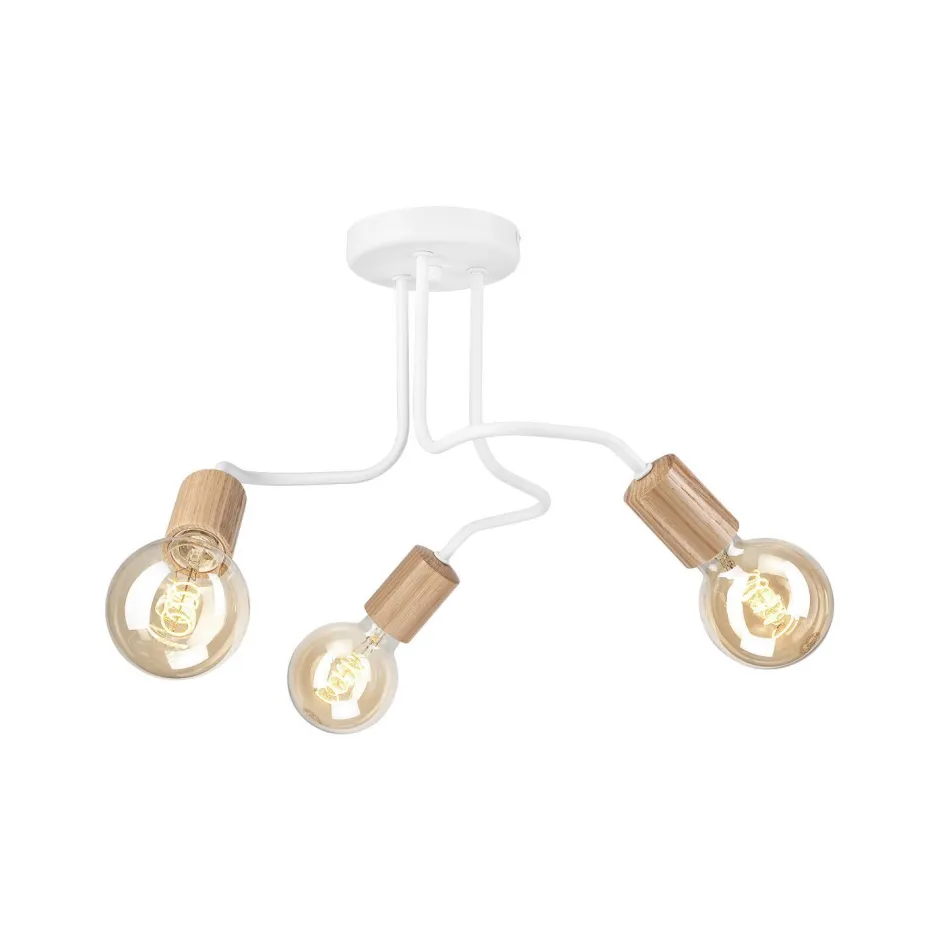 Deckenleuchten|Flurlampen*Lamkur Deckenleuchte 3-flammig E27 B: 40 cm Metall Retro Weiß