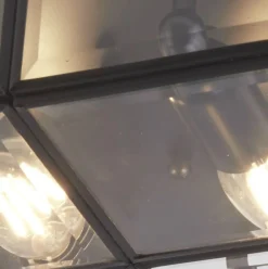 Deckenleuchten|Flurlampen*Searchlight Deckenleuchte 2-flammig E14 Schwarz matt Glas Metall