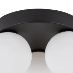 Deckenleuchten|Flurlampen*TK Lighting Deckenleuchte 3-flammig G9 Ø 23 cm Schwarz Weiß Glas Metall