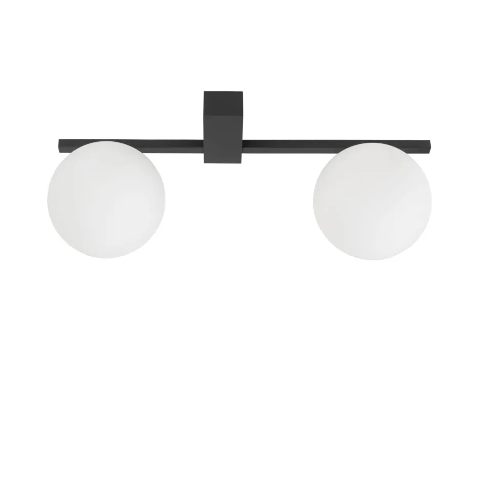 Nowodvorski Deckenleuchte 2-flammig G9 48 cm lang Schwarz Weiß Glas Kugel< Deckenleuchten|Flurlampen