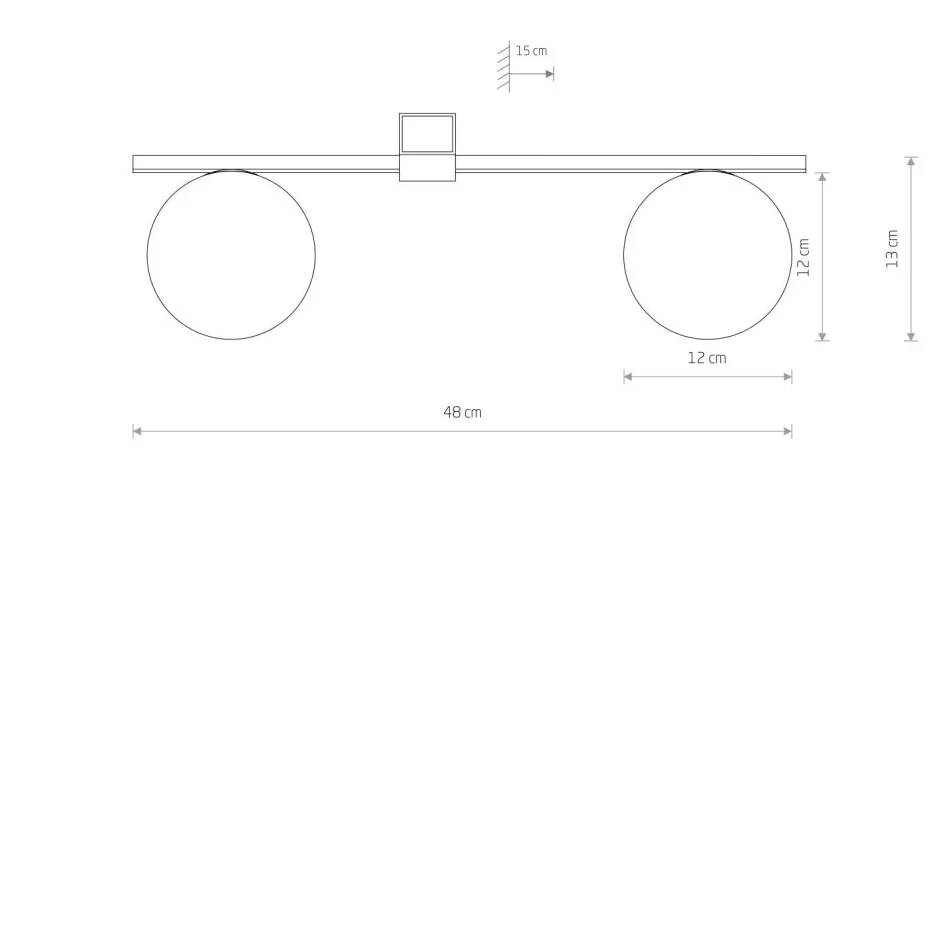 Nowodvorski Deckenleuchte 2-flammig G9 48 cm lang Schwarz Weiß Glas Kugel< Deckenleuchten|Flurlampen
