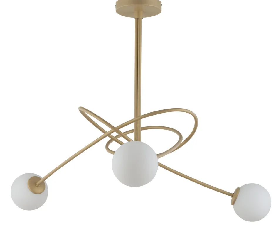 Deckenleuchten|Kugellampen*Sigma Deckenleuchte 3-flammig Gold Metall Glas G9 gemütlich