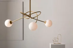 Deckenleuchten|Kugellampen*Sigma Deckenleuchte 3-flammig Gold Metall Glas G9 gemütlich