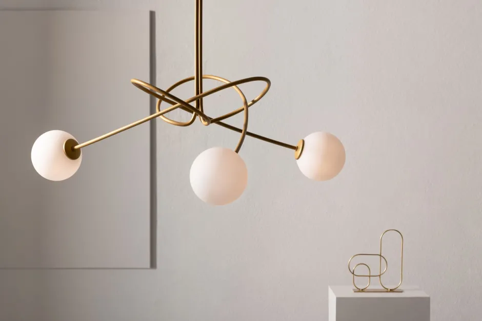 Deckenleuchten|Kugellampen*Sigma Deckenleuchte 3-flammig Gold Metall Glas G9 gemütlich