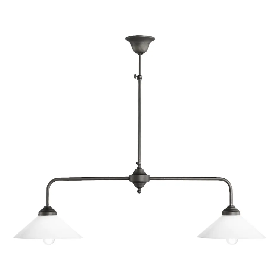 Deckenleuchten|Hängelampen*Giovanni Battista Deckenleuchte 2-flammig Messing Glas H: max. 89,5 cm E27