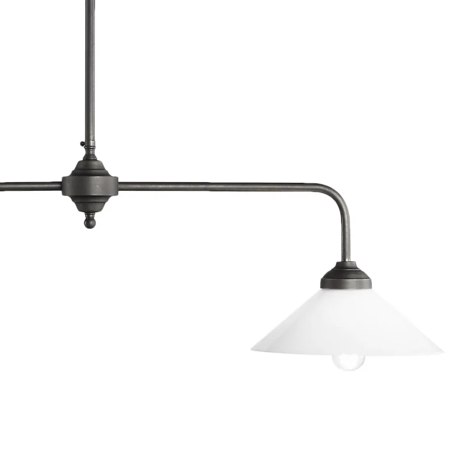 Deckenleuchten|Hängelampen*Giovanni Battista Deckenleuchte 2-flammig Messing Glas H: max. 89,5 cm E27