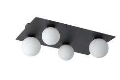 Sigma Deckenleuchte 4-flammig Metall Glas Schwarz G9 blendarm< Deckenleuchten|Flurlampen