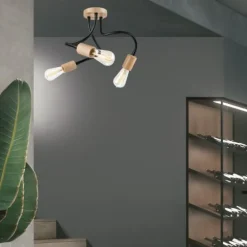 Deckenleuchten|Flurlampen*Lamkur Deckenleuchte flexibel Schwarz Modern Wohnzimmer