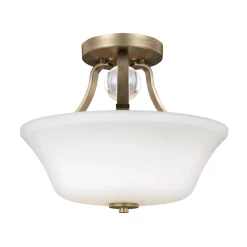 Deckenleuchten|Flurlampen*Elstead Deckenleuchte FLUIDA in Gold Weiß Ø35cm Flur Lampe