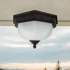 Elstead Deckenleuchte für Außen Braun antik Weiß IP44< Rustikale Lampen|Rustikale Außenleuchten