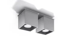 Sollux Deckenleuchte GEO in Grau 2-flmg< Deckenleuchten|Flurlampen