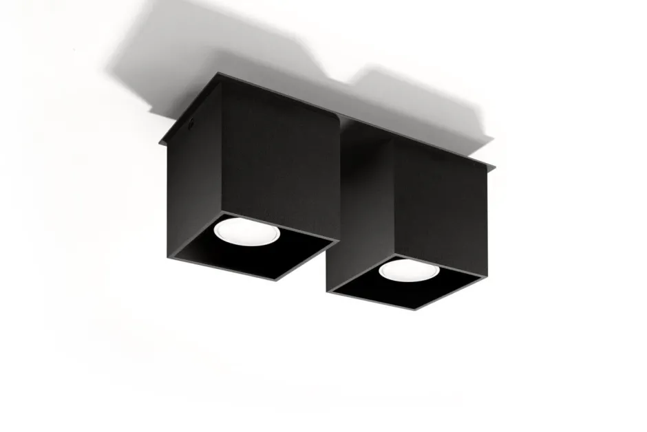 Sollux Deckenleuchte GEO in Schwarz 2-flmg< Deckenleuchten|Flurlampen